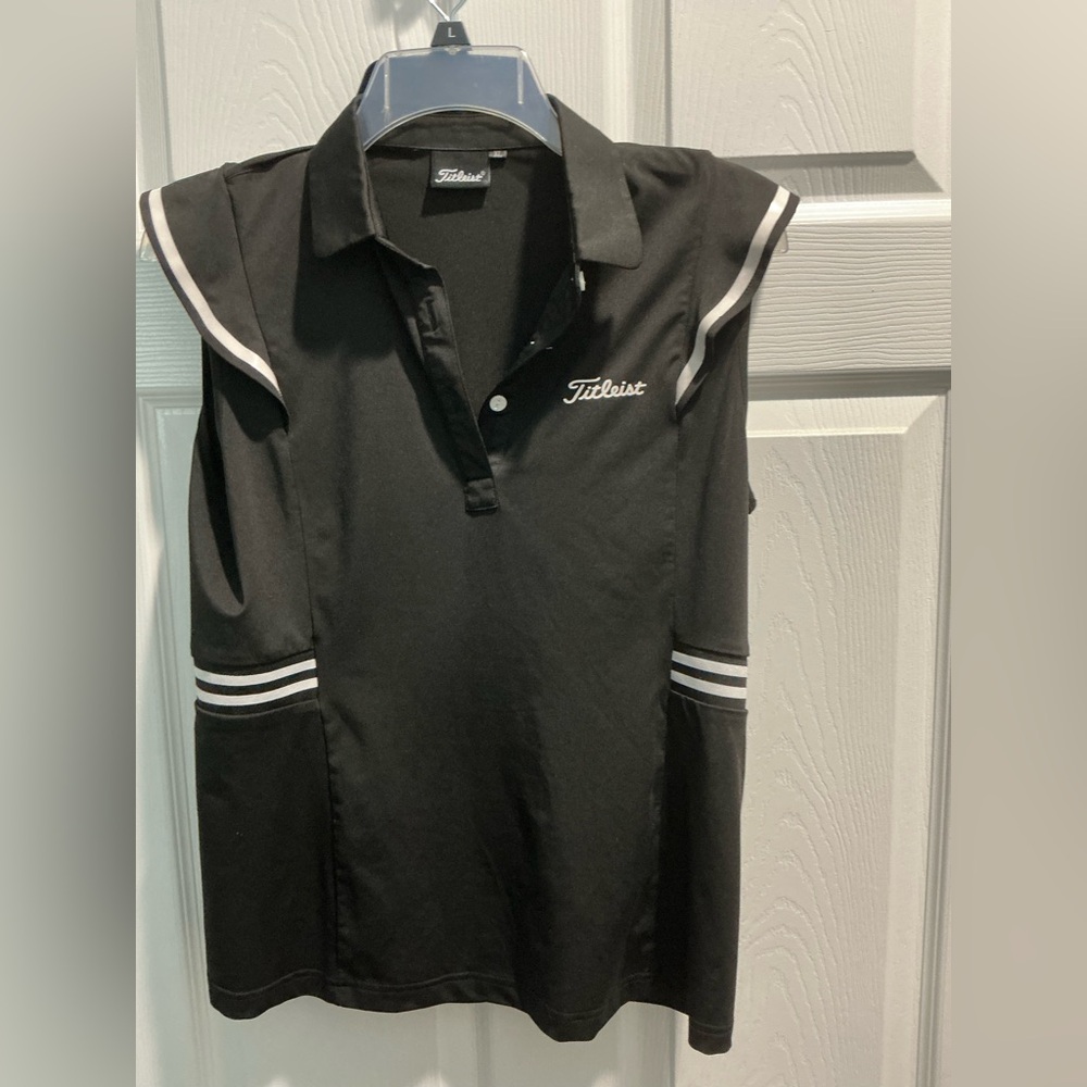 Titleist Black and White Golf Shirt with Sporty Design - Women’s
